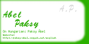 abel paksy business card
