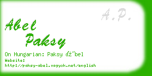 abel paksy business card